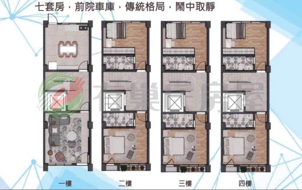 太平德安匯全新電梯透天七房套房前院停車B