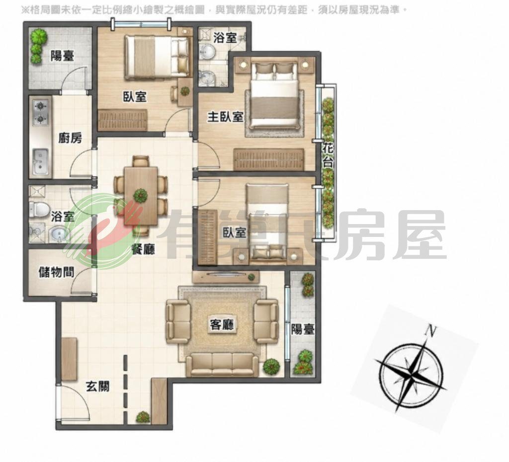 慶吉公園大地｜樹孝中山雙商圈｜質感三房平車