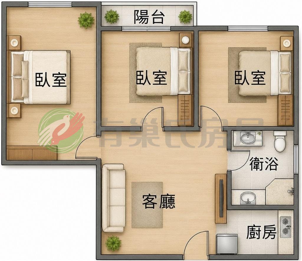 西區自治街電梯華廈低總價精緻裝潢三房首購首選