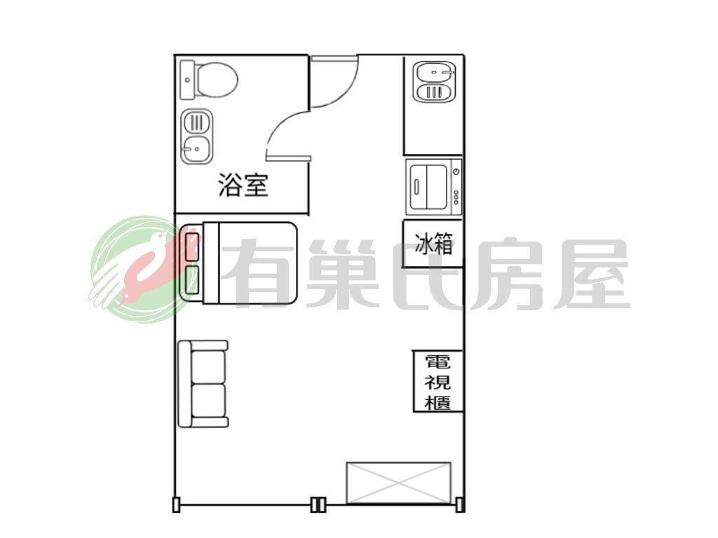 北區｜亞洲商業大樓｜室內8坪電梯大套房｜拎包入住