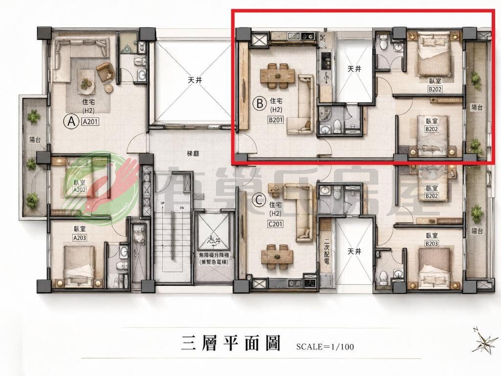 彰化市中心.皇家美溢.近彰基全新2房+車位華廈