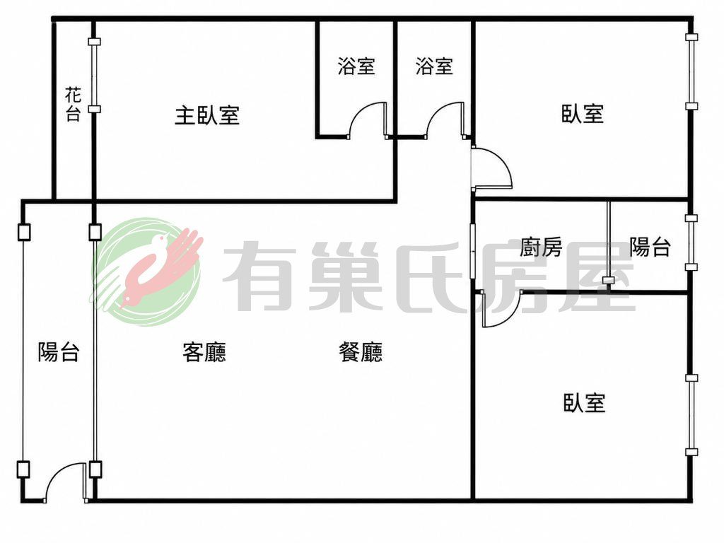 大里麗富金城園邸｜室內近37坪大三房，機下車位